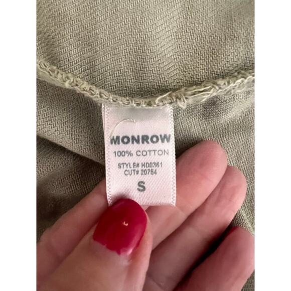 Monrow Sage Green Twill Long Sleeve Pocket Mini Shirt Dress Size Small NWT - Picture 10 of 10